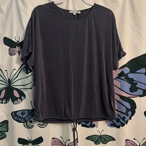 Ribbed tie bottom short sleeve